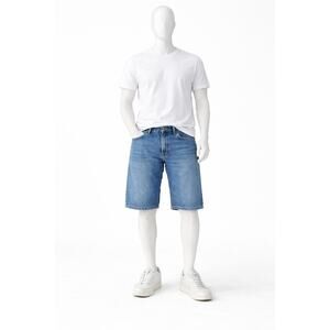 Levis 505 Denim Shorts Mens W32 Medium Wash Regular Fit Straight Leg vintage